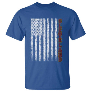 Cleveland Ohio State Pride Vintage American Flag T Shirt Vintage American Flag Ohio State Pride TS11 Royal Blue Print Your Wear