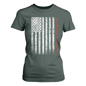Cleveland Ohio State Pride Vintage American Flag T Shirt For Women Vintage American Flag Ohio State Pride TS11 Dark Forest Green Print Your Wear
