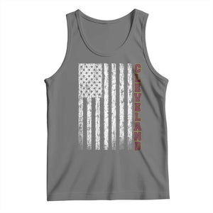 Cleveland Ohio State Pride Vintage American Flag Tank Top Vintage American Flag Ohio State Pride TS11 Black Heather Print Your Wear