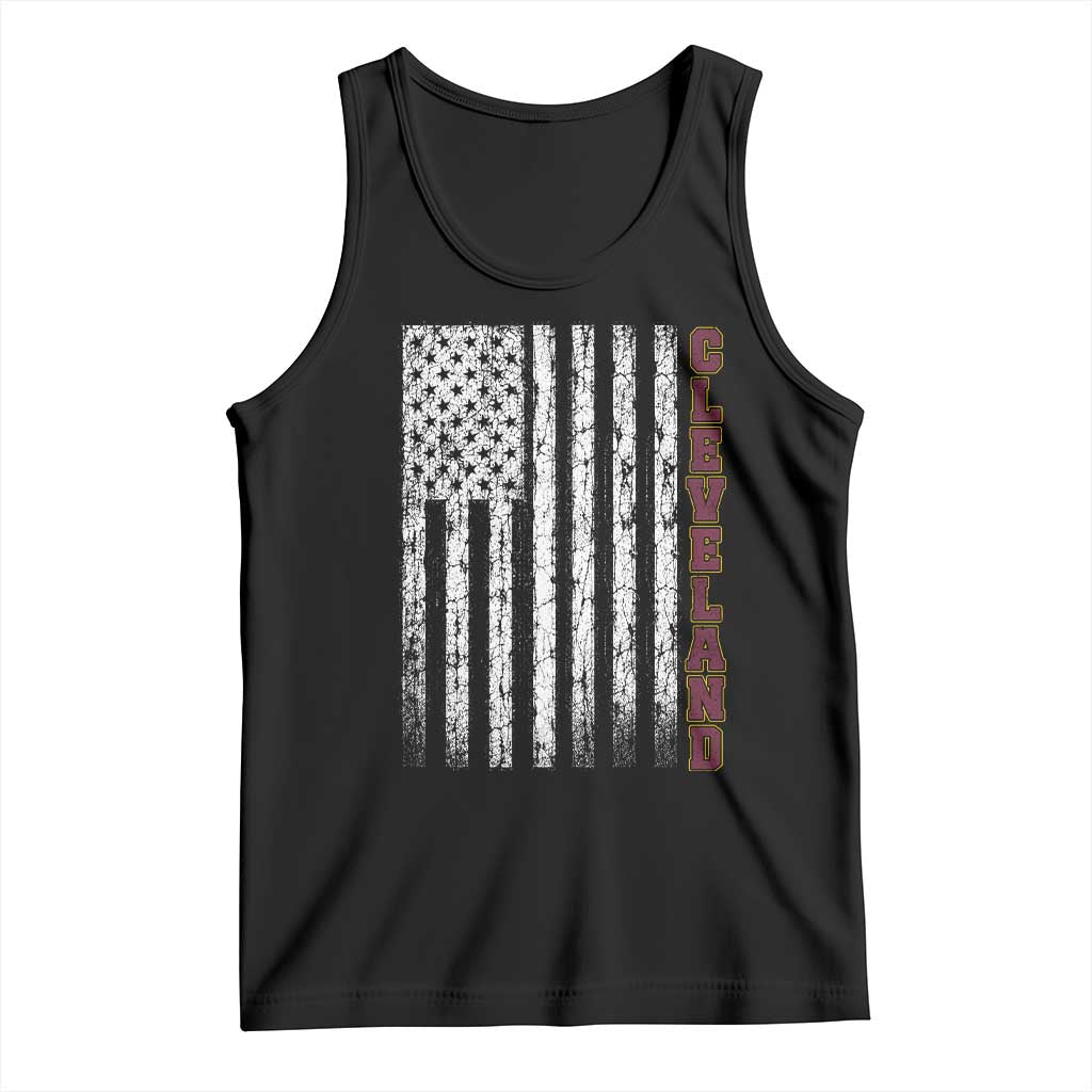 Cleveland Ohio State Pride Vintage American Flag Tank Top Vintage American Flag Ohio State Pride TS11 Black Print Your Wear