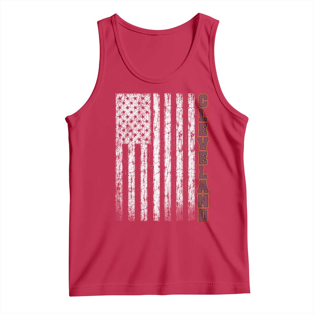 Cleveland Ohio State Pride Vintage American Flag Tank Top Vintage American Flag Ohio State Pride TS11 Red Print Your Wear
