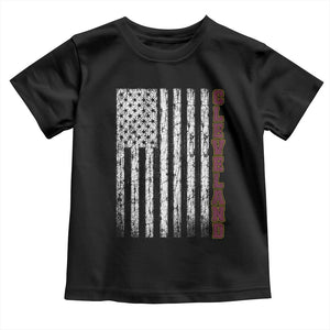 Cleveland Ohio State Pride Vintage American Flag Toddler T Shirt Vintage American Flag Ohio State Pride TS11 Black Print Your Wear