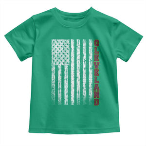Cleveland Ohio State Pride Vintage American Flag Toddler T Shirt Vintage American Flag Ohio State Pride TS11 Irish Green Print Your Wear