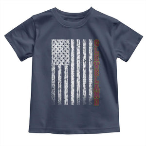 Cleveland Ohio State Pride Vintage American Flag Toddler T Shirt Vintage American Flag Ohio State Pride TS11 Navy Print Your Wear