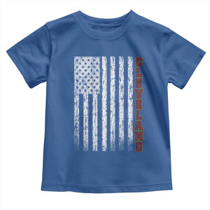 Cleveland Ohio State Pride Vintage American Flag Toddler T Shirt Vintage American Flag Ohio State Pride TS11 Royal Blue Print Your Wear