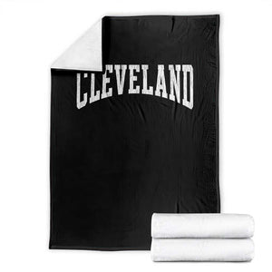Cleveland Ohio OH City Throwback Design Vintage Throw Blanket TS11 Black Print Your Wear