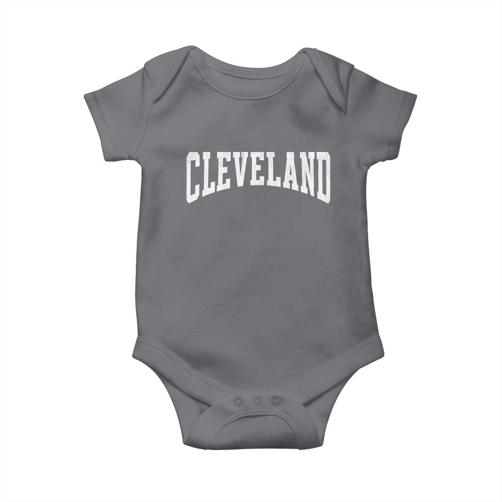 Cleveland Ohio OH City Throwback Design Vintage Baby Onesie TS11 Charcoal Print Your Wear