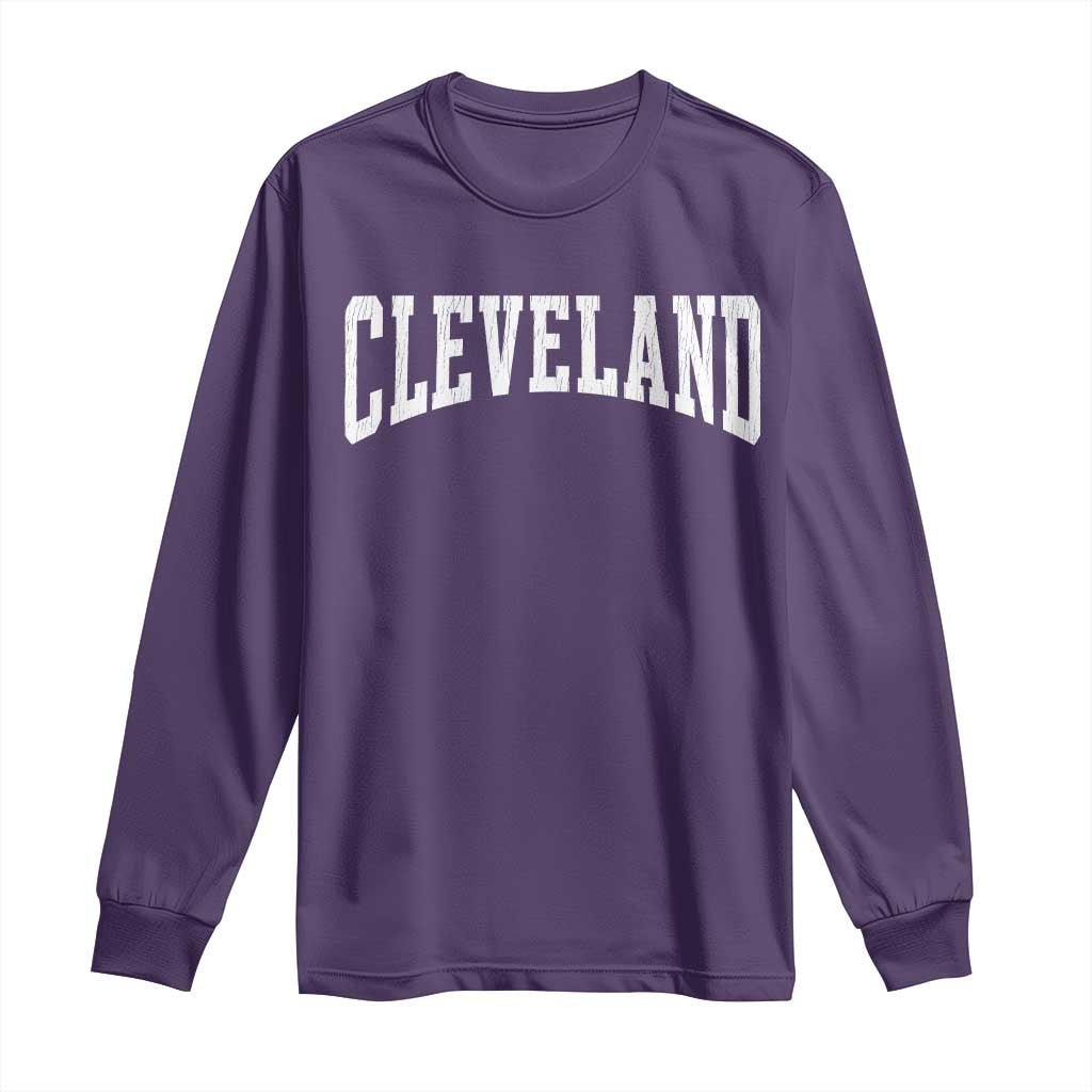Cleveland Ohio OH City Throwback Design Vintage Long Sleeve Shirt TS11 Purple Print Your Wear