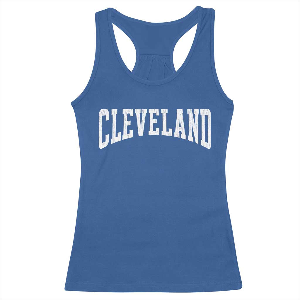 Cleveland Ohio OH City Throwback Design Vintage Racerback Tank Top TS11 Royal Blue Print Your Wear