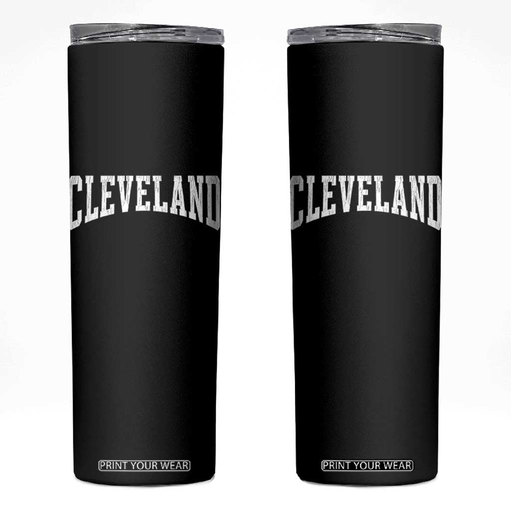 Cleveland Ohio OH City Throwback Design Vintage Skinny Tumbler TS11 Black Print Your Wear