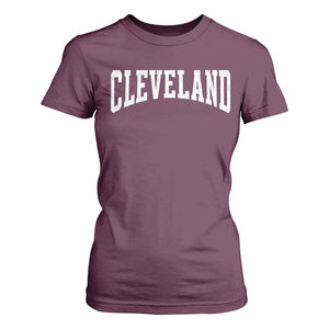 Cleveland Ohio OH City Throwback Design Vintage T Shirt For Women TS11 Maroon Print Your Wear