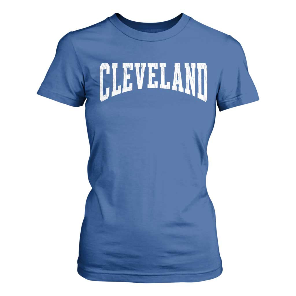 Cleveland Ohio OH City Throwback Design Vintage T Shirt For Women TS11 Royal Blue Print Your Wear