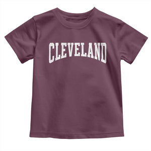Cleveland Ohio OH City Throwback Design Vintage Toddler T Shirt TS11 Maroon Print Your Wear