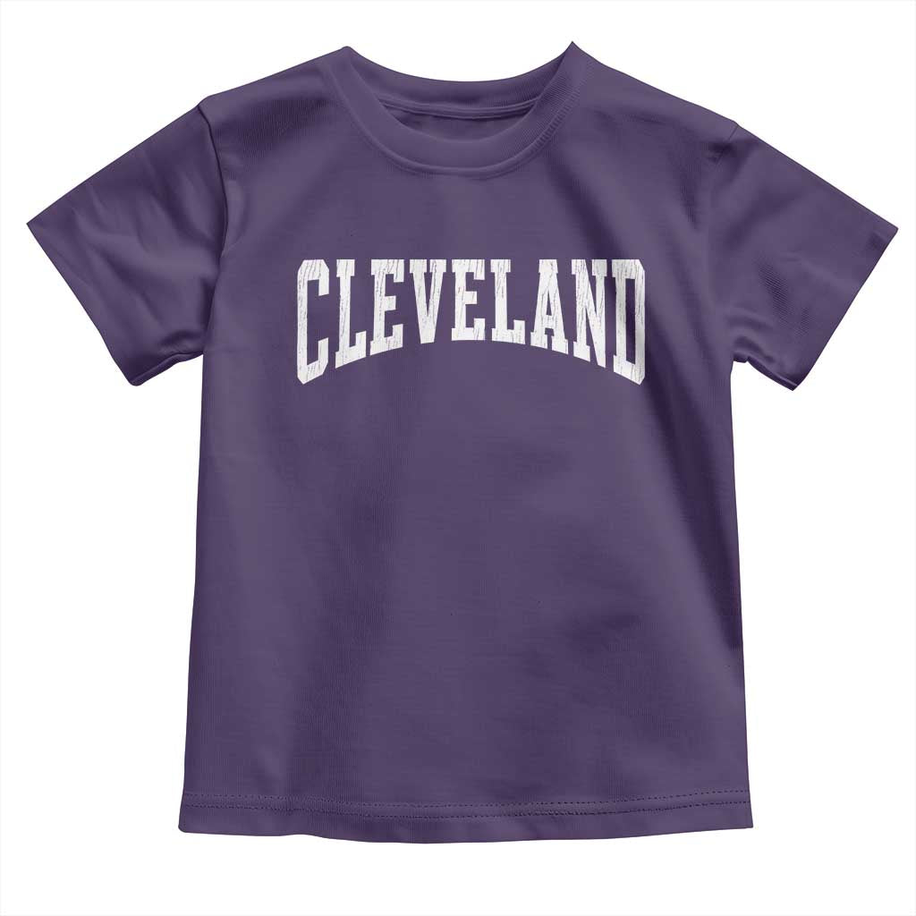 Cleveland Ohio OH City Throwback Design Vintage Toddler T Shirt TS11 Purple Print Your Wear