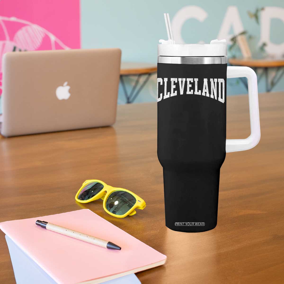 Cleveland Ohio OH City Throwback Design Vintage Tumbler With Handle TS11 Print Your Wear