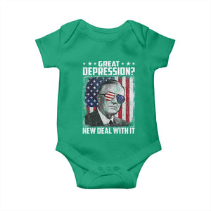 Franklin D Roosevelt Baby Onesie Great Depression New Deal With It TS11 Irish Green Print Your Wear