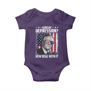 Franklin D Roosevelt Baby Onesie Great Depression New Deal With It TS11 Purple Print Your Wear