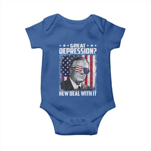 Franklin D Roosevelt Baby Onesie Great Depression New Deal With It TS11 Royal Blue Print Your Wear