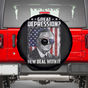 Franklin D Roosevelt Spare Tire Cover Great Depression New Deal With It TS11 Black Print Your Wear