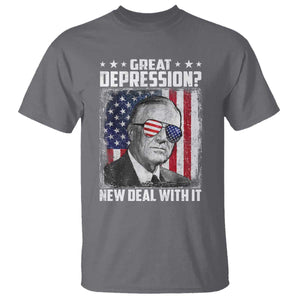 Franklin D Roosevelt T Shirt Great Depression New Deal With It TS11 Charcoal Print Your Wear