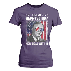 Franklin D Roosevelt T Shirt For Women Great Depression New Deal With It TS11 Purple Print Your Wear
