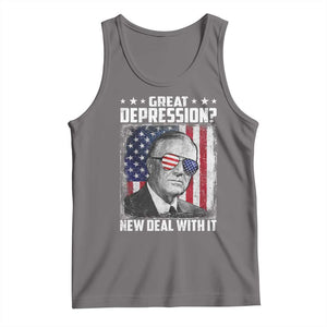Franklin D Roosevelt Tank Top Great Depression New Deal With It TS11 Deep Heather Print Your Wear