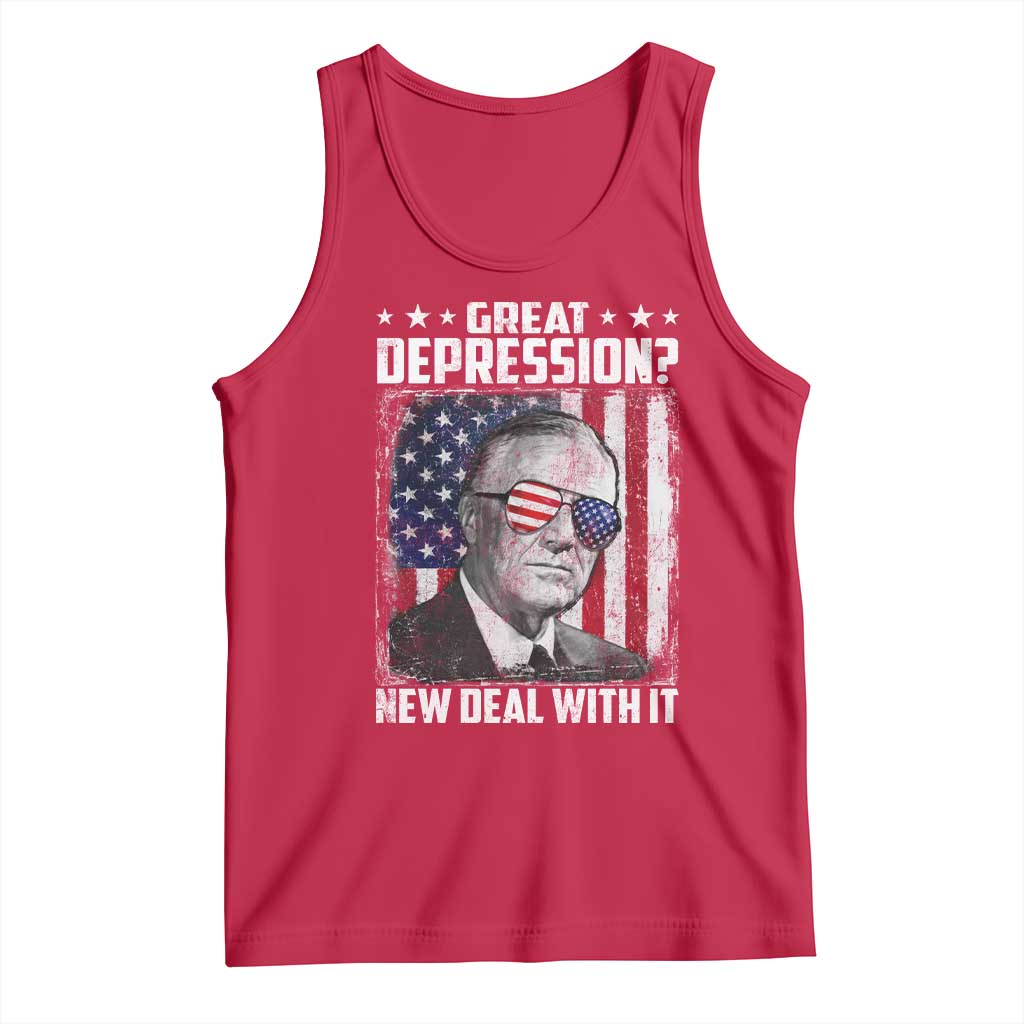 Franklin D Roosevelt Tank Top Great Depression New Deal With It TS11 Red Print Your Wear