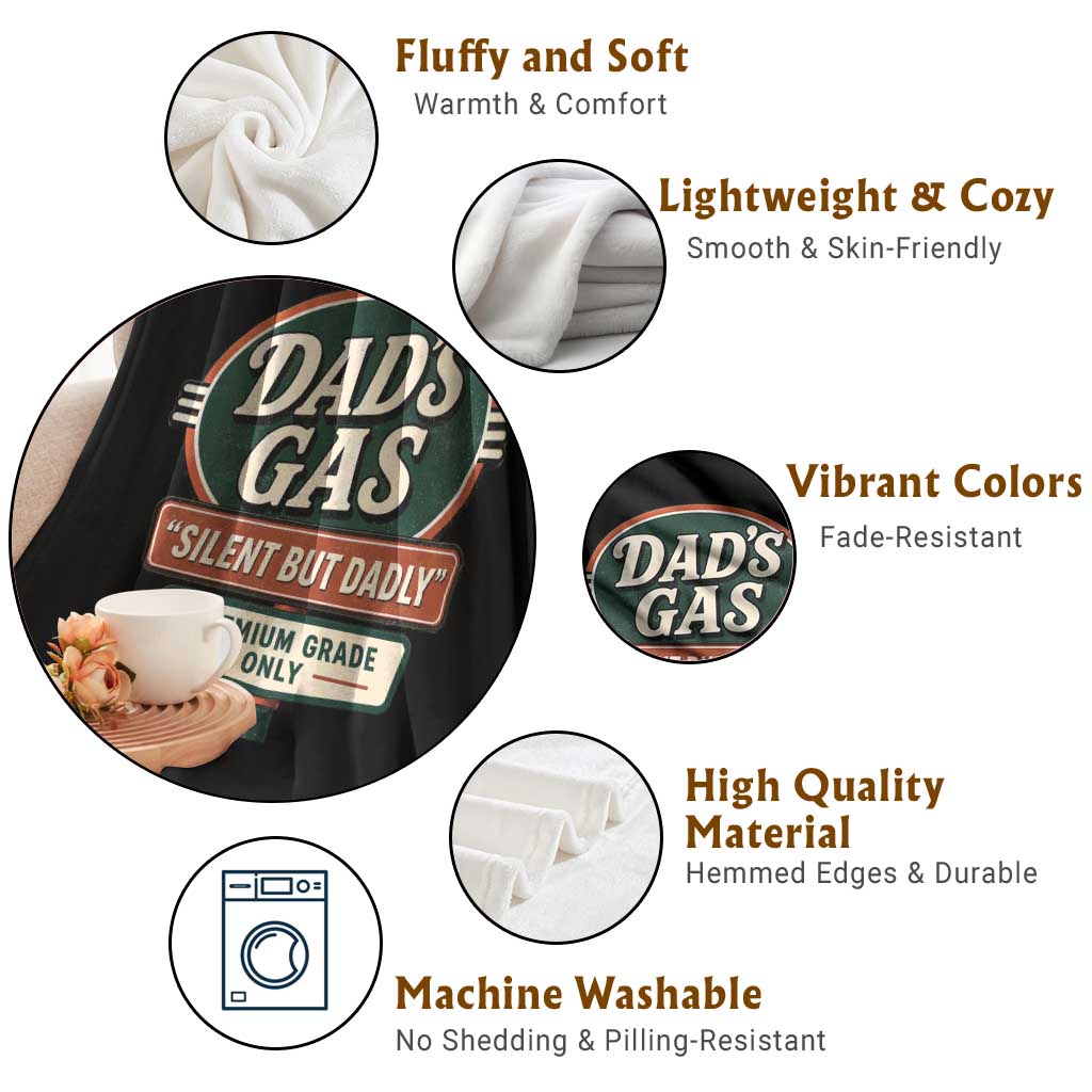 Dads Gas Silent But Dadly Throw Blanket Funny Fart Dad Farting Father's Day TS11 Print Your Wear