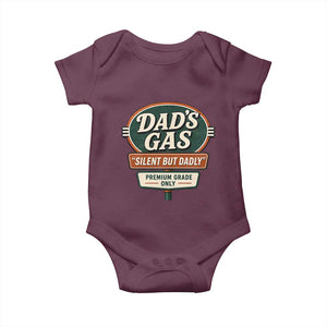 Dads Gas Silent But Dadly Baby Onesie Funny Fart Dad Farting Father's Day TS11 Maroon Print Your Wear