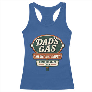 Dads Gas Silent But Dadly Racerback Tank Top Funny Fart Dad Farting Father's Day TS11 Royal Blue Print Your Wear