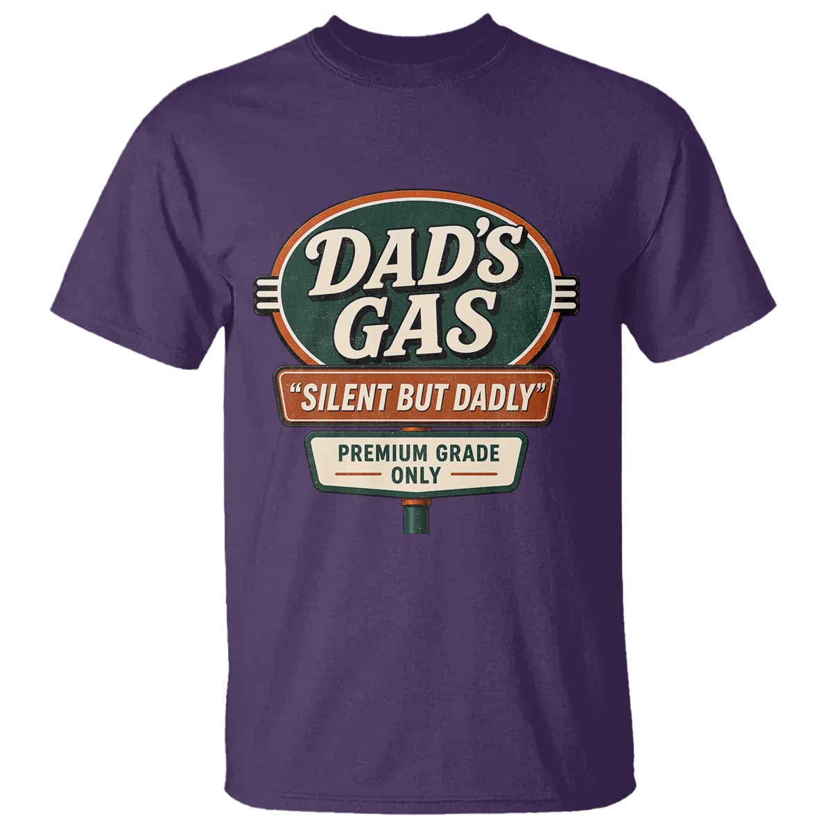 Dads Gas Silent But Dadly T Shirt Funny Fart Dad Farting Father's Day TS11 Purple Print Your Wear