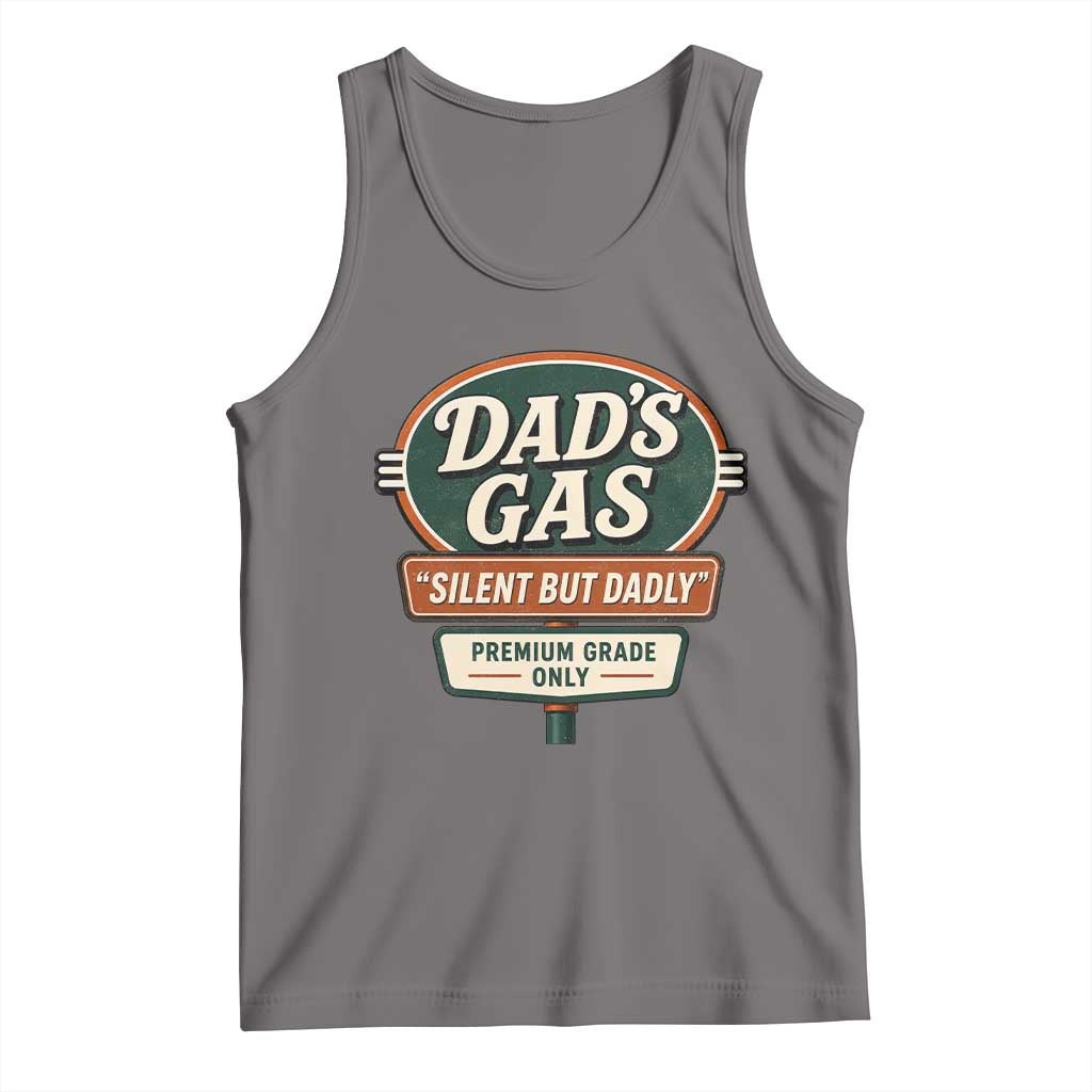 Dads Gas Silent But Dadly Tank Top Funny Fart Dad Farting Father's Day TS11 Deep Heather Print Your Wear