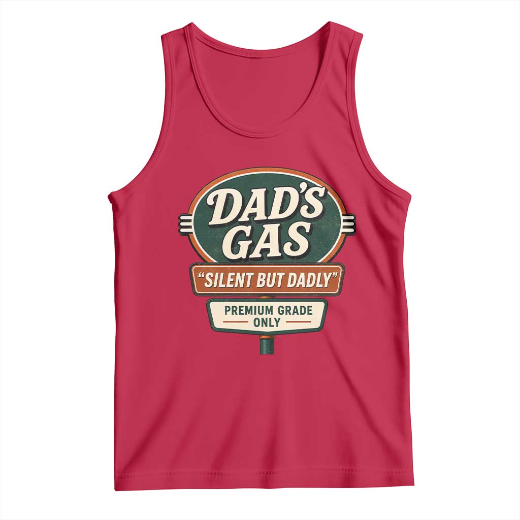 Dads Gas Silent But Dadly Tank Top Funny Fart Dad Farting Father's Day TS11 Red Print Your Wear
