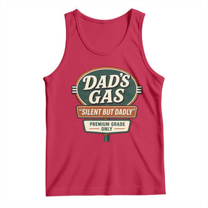 Dads Gas Silent But Dadly Tank Top Funny Fart Dad Farting Father's Day TS11 Red Print Your Wear