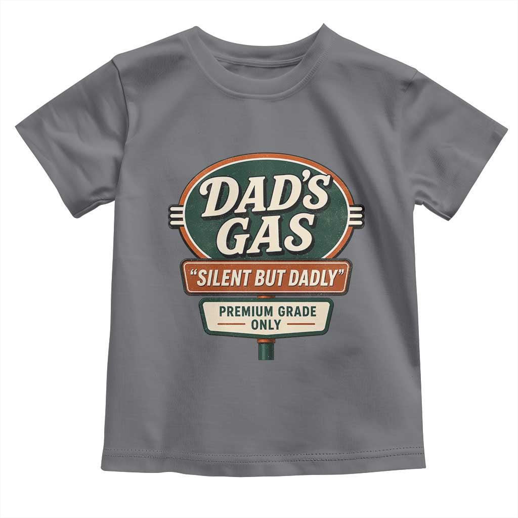 Dads Gas Silent But Dadly Toddler T Shirt Funny Fart Dad Farting Father's Day TS11 Charcoal Print Your Wear