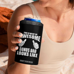 This Is What An Awesome Bonus Dad Looks Like 4 in 1 Can Cooler Tumbler Funny Step Dad Fathers Day Gifts TS11 Print Your Wear
