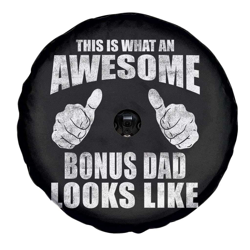 This Is What An Awesome Bonus Dad Looks Like Spare Tire Cover Funny Step Dad Fathers Day Gifts TS11 Print Your Wear
