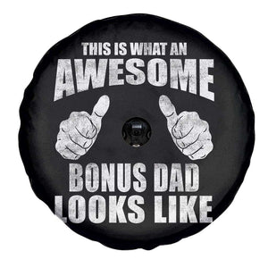 This Is What An Awesome Bonus Dad Looks Like Spare Tire Cover Funny Step Dad Fathers Day Gifts TS11 Print Your Wear