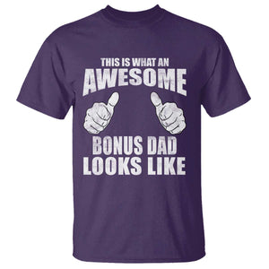 This Is What An Awesome Bonus Dad Looks Like T Shirt Funny Step Dad Fathers Day Gifts TS11 Purple Print Your Wear