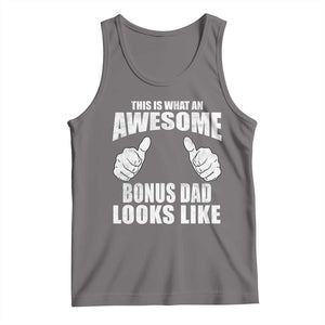 This Is What An Awesome Bonus Dad Looks Like Tank Top Funny Step Dad Fathers Day Gifts TS11 Deep Heather Print Your Wear