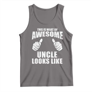 This Is What An Awesome Uncle Looks Like Tank Top Funny Fathers Day Gifts TS11 Deep Heather Print Your Wear