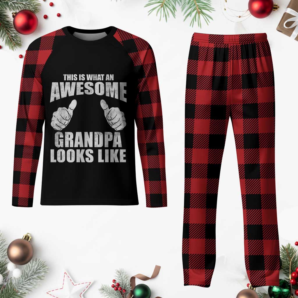 This Is What An Awesome Grandpa Looks Like Plaid Pajama Set Funny Fathers Day Gifts TS11 Buffalo Plaid Print Your Wear