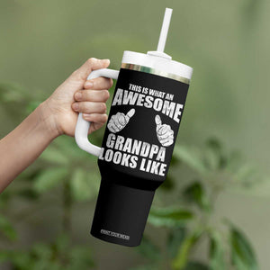 This Is What An Awesome Grandpa Looks Like Tumbler With Handle Funny Fathers Day Gifts TS11 Print Your Wear
