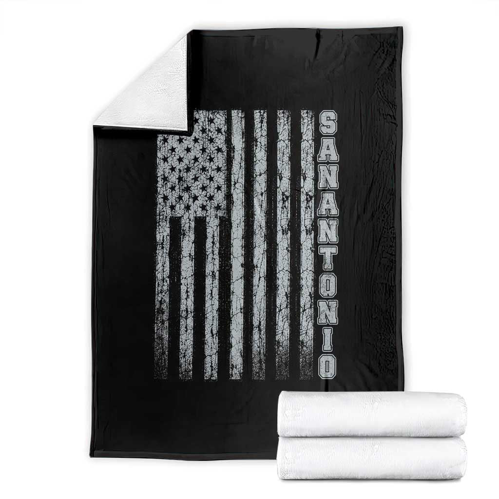San Antonio Texas State Pride Vintage American Flag Throw Blanket TS11 Black Print Your Wear