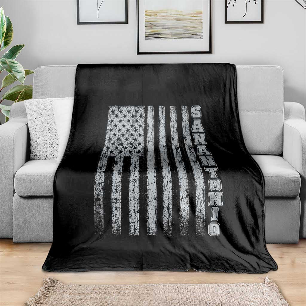 San Antonio Texas State Pride Vintage American Flag Throw Blanket TS11 Print Your Wear