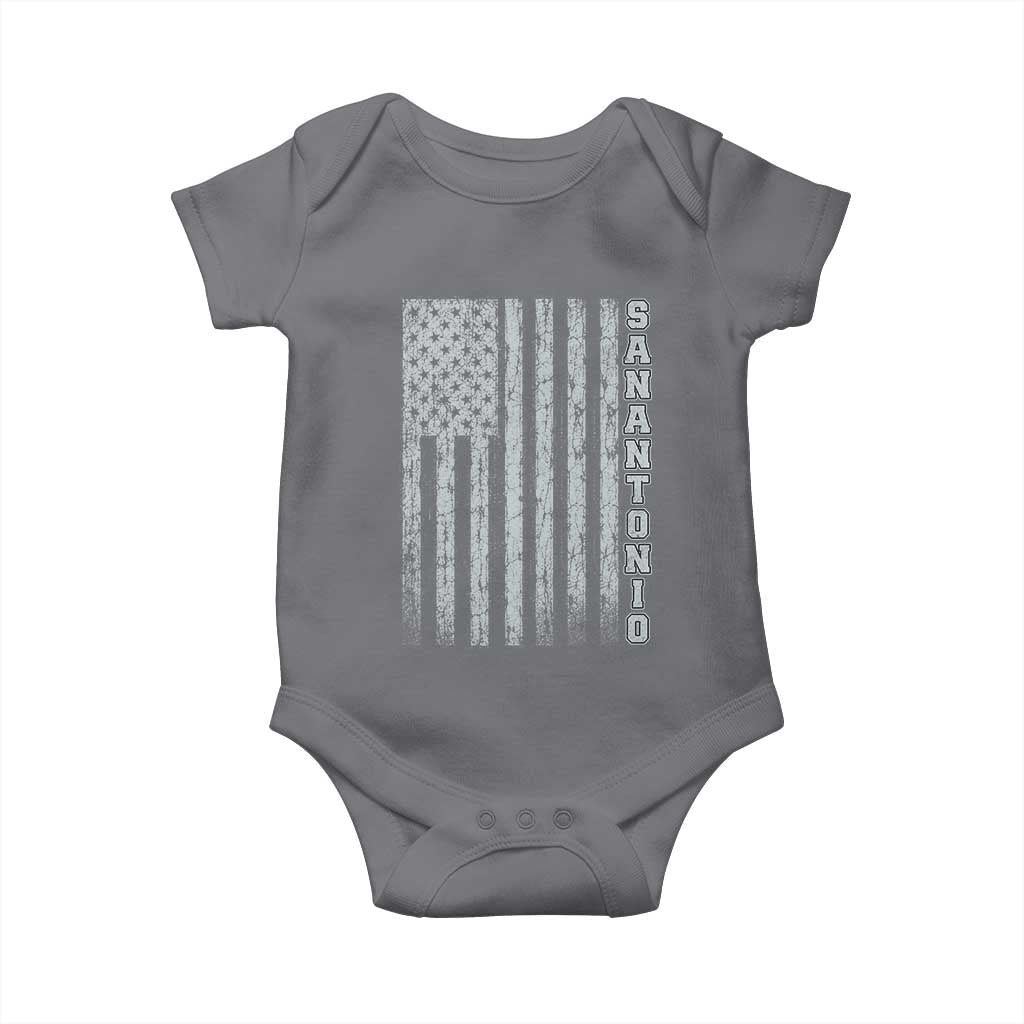 San Antonio Texas State Pride Vintage American Flag Baby Onesie TS11 Charcoal Print Your Wear
