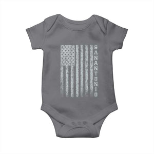 San Antonio Texas State Pride Vintage American Flag Baby Onesie TS11 Charcoal Print Your Wear