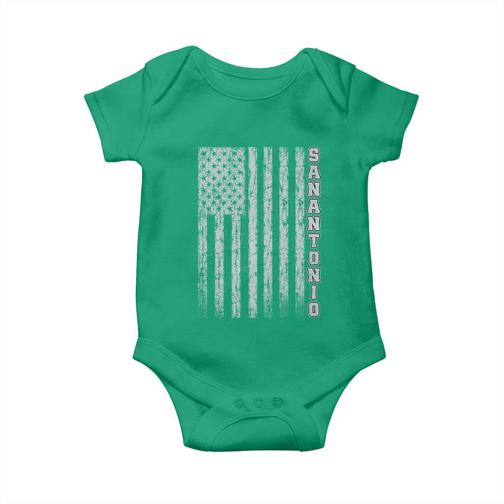 San Antonio Texas State Pride Vintage American Flag Baby Onesie TS11 Irish Green Print Your Wear