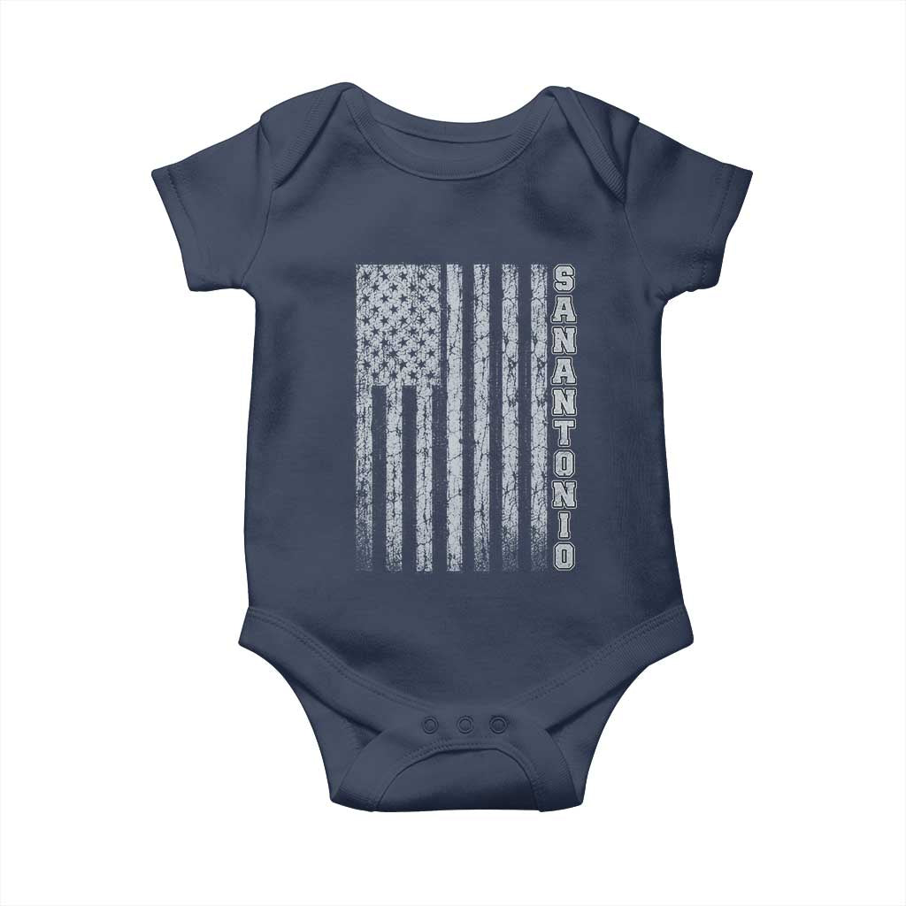 San Antonio Texas State Pride Vintage American Flag Baby Onesie TS11 Navy Print Your Wear