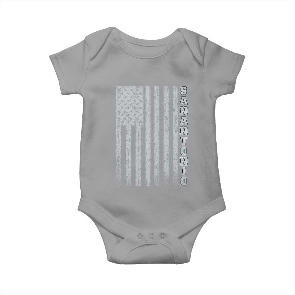 San Antonio Texas State Pride Vintage American Flag Baby Onesie TS11 Sport Gray Print Your Wear